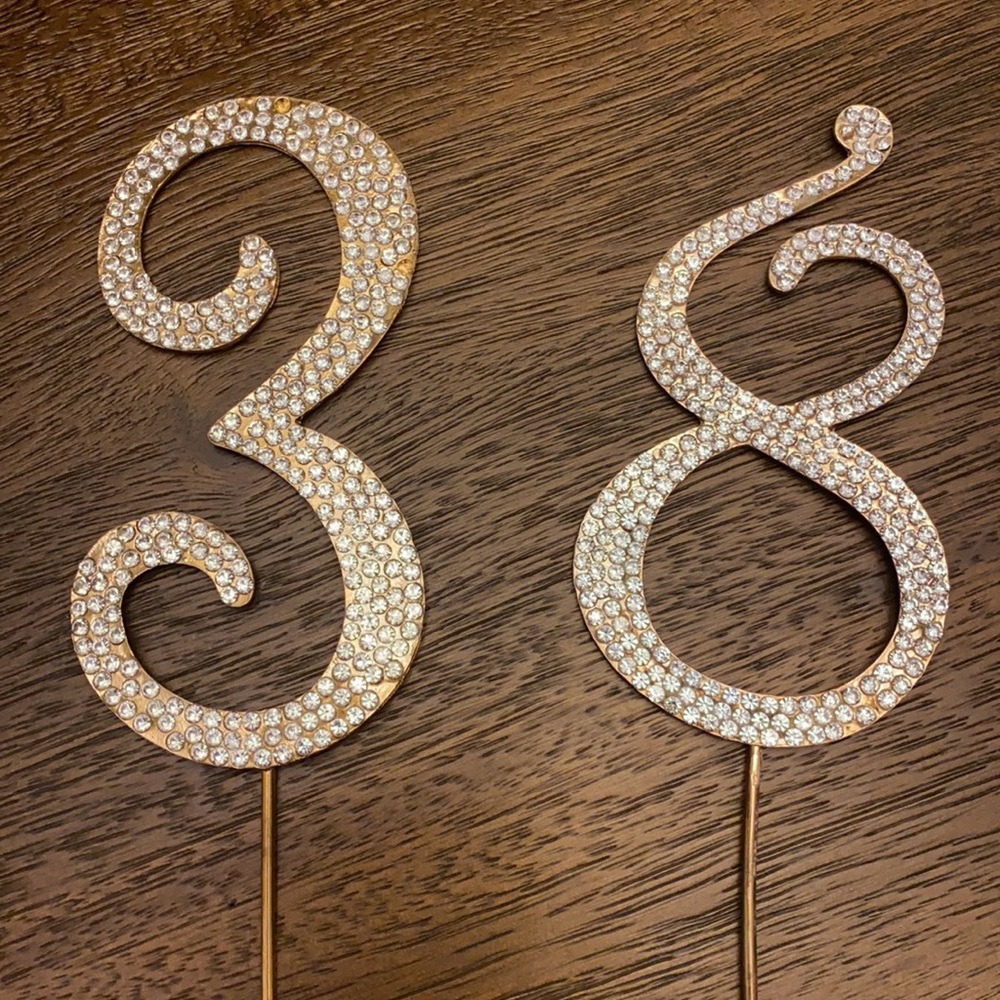 38th or 83rd cake topper number